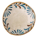 Geniuslambs Artisan 8 Rustic Stoneware Dinner Plate - Wabi-Sabi Cobalt Blue Radial
