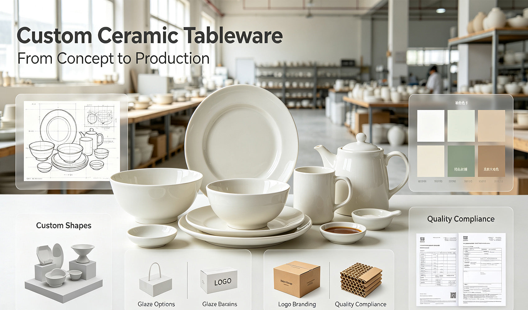 In order to meet the diverse needs of our customers, we provide flexible custom dinnerware and daily ceramics services. Whether you need to launch an exclusive design for your brand, or want to customize a specific style of ceramics for restaurants, hotels, retail stores or homewares stores, we can provide you with the most suitable solution.