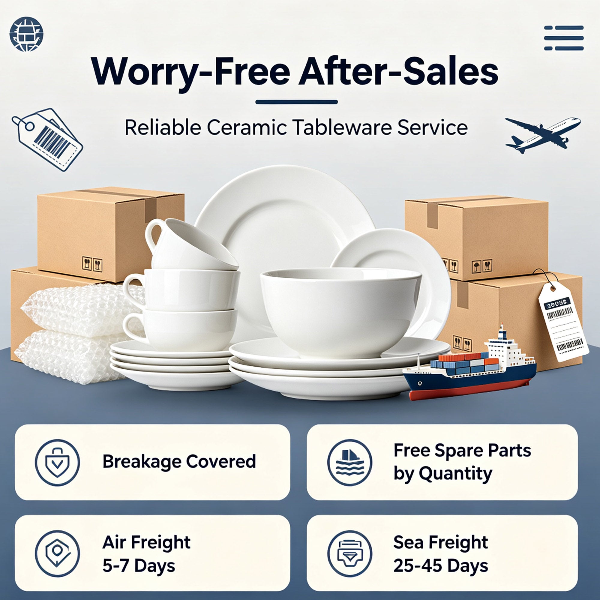 Experience a reliable one-stop ceramic manufacturing journey engineered for your business growth. From bespoke design blueprints to global DDP logistics, we strive for operational perfection so you can experience a professional, efficient, and risk-free supply chain.