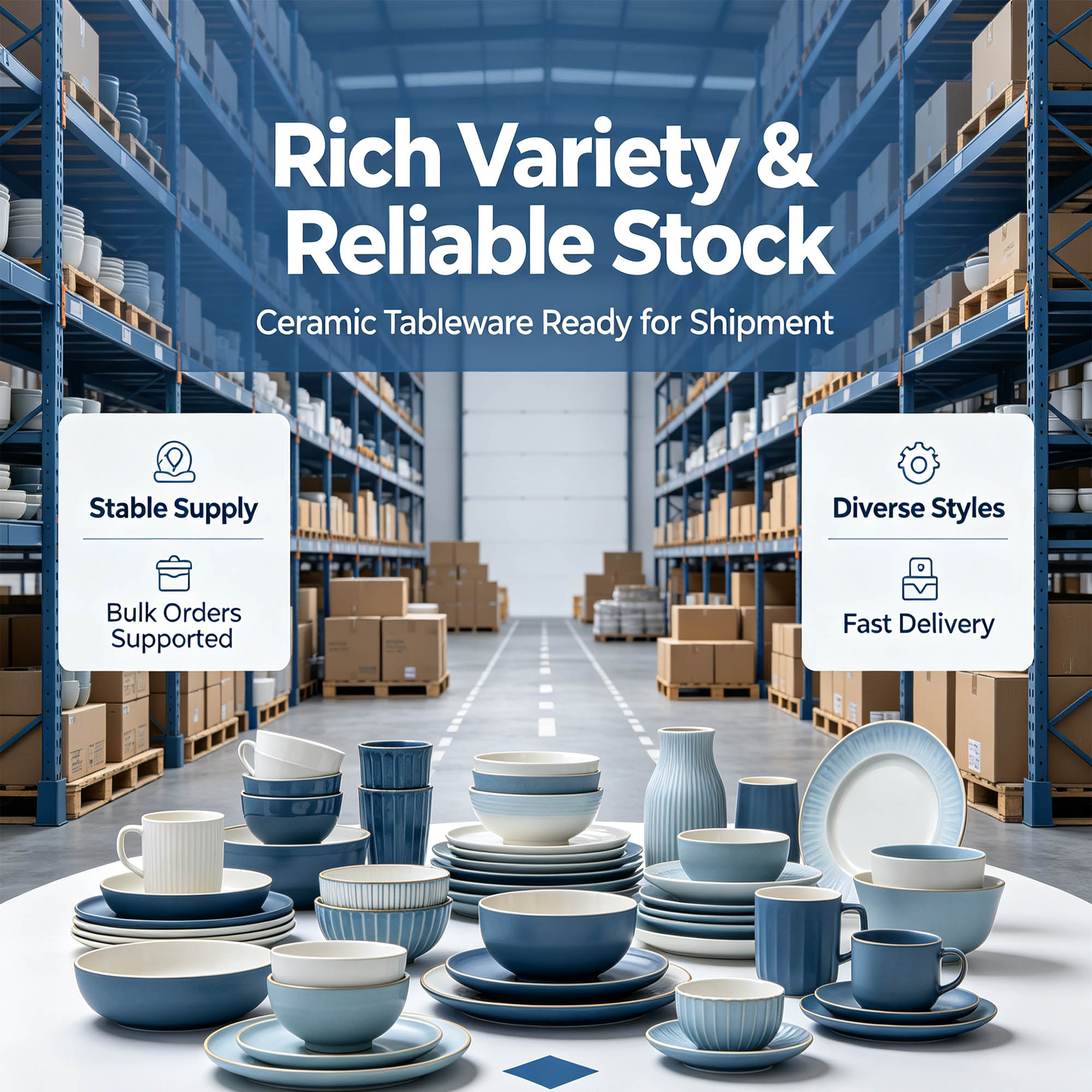 Geniuslambs operates the most advanced digital warehousing ecosystem in the ceramic industry. Integrating next-generation stock inventory management, we maintain massive ready-to-ship volumes of stoneware, porcelain, and dinnerware sets, ensuring continuous supply stability, instant market responsiveness, and rapid global product distribution for your retail chain or restaurant franchise.