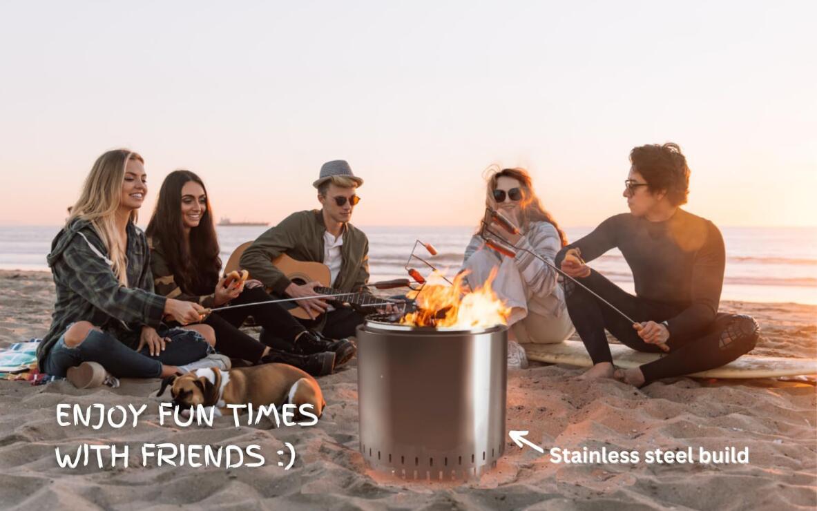 Outdoor Stainless Steel Smokeless Stove Fire Pit Large Portable