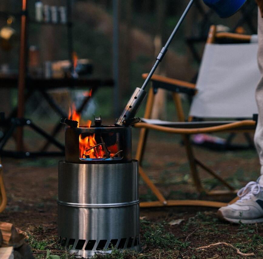 Outdoor Stainless Steel Firewood Stove Camping Fold Portable